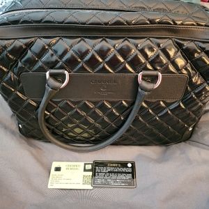 Chanel Travel Suitcase Quilted Vinyl with Calfskin Large